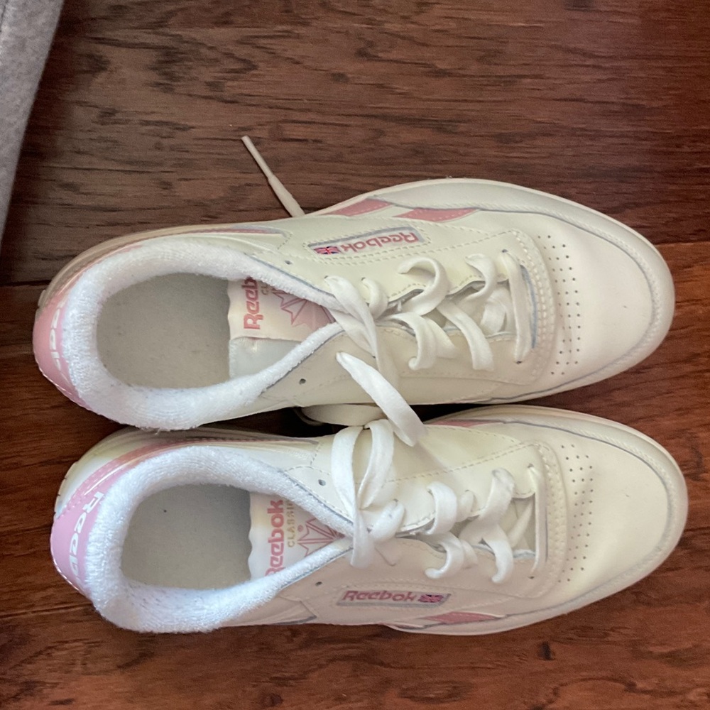 Reebok Kids Cream and Pink Sneakers